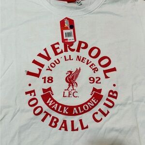 Liverpool White and Red Men's Short Sleeve Tee